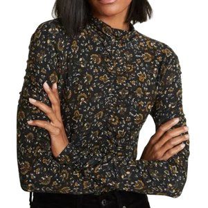 Veronica Beard Black Floral Top